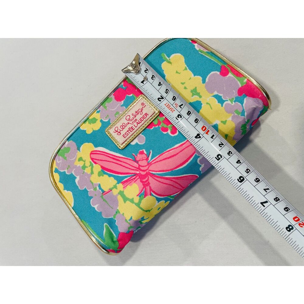 ~ Lilly Pulitzer Makeup Bag Snapdragon Floral Estée Lauder Flower Cosmetics Case - Picture 7 of 14